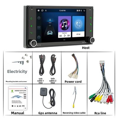 Creatall Navigatore GPS per auto Android da 7 pollici, cruscotto centrale All-In-One per auto con DVD, Wireless BT CarPlay, esclusivo per Touch