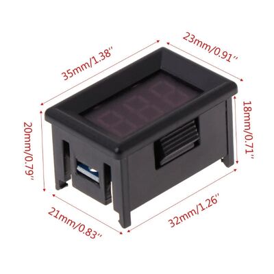 0.36inch Digital LED Voltmeter for Car/Motorcycle DC4.5-30V Range ±0.1V Accuracy 3 Wire Red Green Blue LED Display