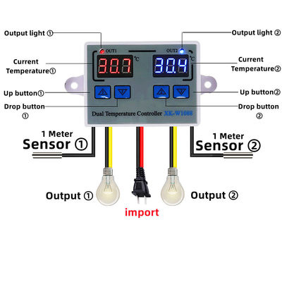 Regolatore doppio Electric Heating 220V del termometro del LED Digital