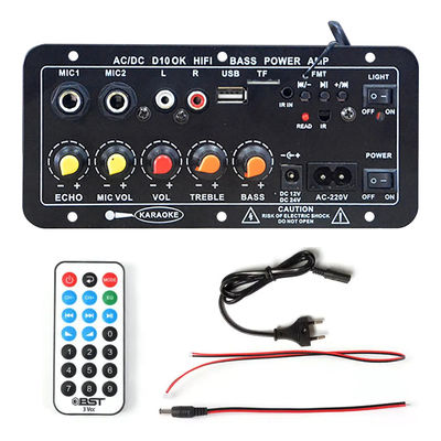 Scheda audio amplificatore D10 BT con potenza di picco di 200 W Bluetooth 5.0 e doppio ingresso per microfono per karaoke