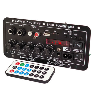 Amplificatore audio mono per auto 24V/220V con doppio microfono di potenza 120W e Bluetooth per subwoofer e karaoke