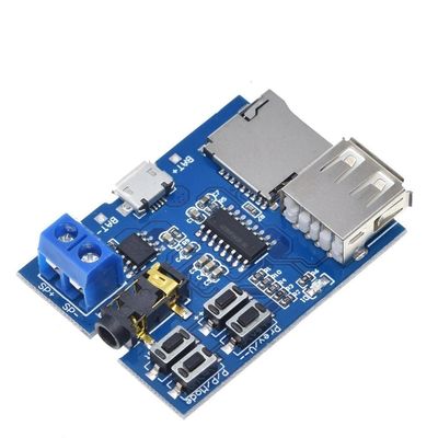 Modulo amplificatore audio scheda decodifica MP3 con scheda TF con intervallo di potenza da 3,7 ~ 5,5 V e modalità di riproduzione disco U Amplificatore mono da 2 W